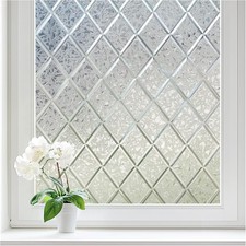 rabbitgoo Window Film Decorative Frosted Glass Static Cling Lattice Sticker picture