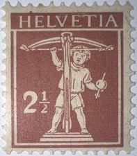 Travelstamps: 1918 SWITZERLAND Stamps Sc #154, 2.5c OLIVE/BUFF Mint Og MOGH picture
