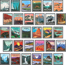 30 Pieces Vintage Poster Set National Parks Nature Wall Art Travel picture