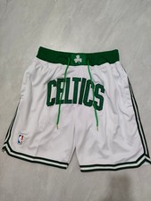 New Boston Celtics Men White Pockets stitched Shorts Size US picture