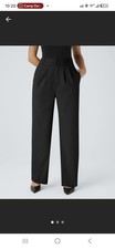 NWT Halara Flex High Waisted Zipper Pocket Shirred Straight Leg Work Pants Sz M picture