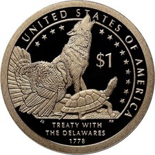 2013-S Proof Native American Treaty With The Delawares Sacagawea Dollar 1$ picture