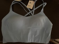 Lululemon Like a Cloud Longline Bra Light Blue Swiss Dot Size 8 B/C LW2EKZS NWT picture