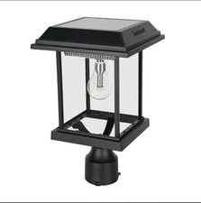 Gama Sonic Aspen Solar Lamp Post Light Outdoor Waterproof, Black Aluminum with picture