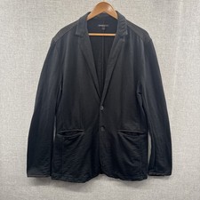 John Varvatos French Terry Jacket Mens Large Black Minimalist Grunge Blazer picture