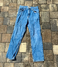L.L.Bean Men's Blue Denim Jeans Straight Classic Fit Cotton 5-Pocket Button picture