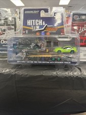 🔥🏁GREENLIGHT HITCH & TOW MIDNIGHT DRAGS CHASE 2019 FORD F-350 & 1992 MUSTANG picture
