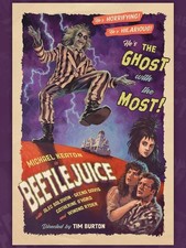 Beetlejuice 1988 Classic Gothic Horror Comedy Movie Art Poster picture