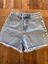 shein women's jean shorts size 4  5 pocket Mom shorts light wash cut offs picture