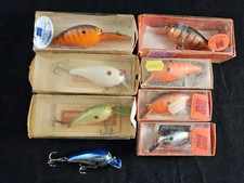 Lot of 8 Vintage Norman Little N Crankbait Fishing Lures with 7 Boxes picture