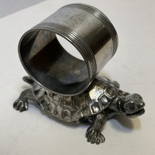 Antique RARE PAIRPOINT Silver Plate Tortoise Turtle Napkin Ring Holder  picture