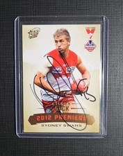 2012 AFL SELECT PREMIERS KIERAN JACK HAND SIGNED #PC9 SYDNEY SWANS.  picture
