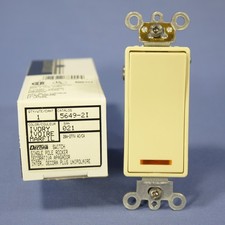 Leviton 5649-2I Ivory Decora Lighted Commercial Rocker Wall Light Switch 277V picture