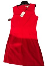 NWT Diane von Furstenberg Capreena Red Sleeveless Ponte Sheath Dress Pockets 10 picture