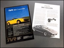 1988 1987 1986 TVR 280i Convertible Original Car Sales Brochure Catalog picture