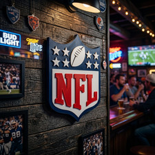 NFL Shield Wall Shelf Desk Sign 3D Football Fan Decor Man Cave picture