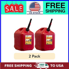 2 Pack Midwest Can Company 5 Gallon Gas Can with Flame Mitigation Red picture