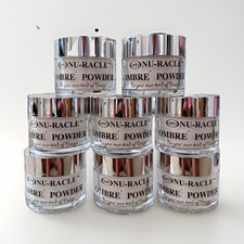 7 PACK AMG NU-RACLE Ombre Acrylic Powder OB2 Snow White Color Powder 1 oz picture