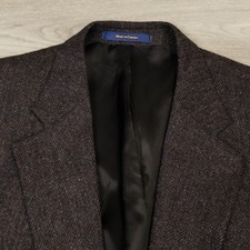 Chaps Ralph Lauren Vintage Tweed Blazer Men's 46L Herringbone Wool Two Button picture