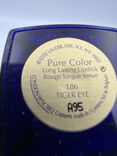 Rare Estee Lauder Pure Color 186 Tiger Eye Lipstick Blue Case NOS VTG picture