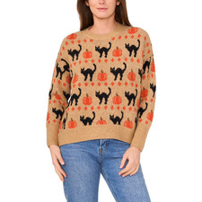 NWT Vince Camuto Women's Halloween Sweater Size L Tan picture