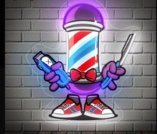 1pc barber Hanging Wall Neon Light, Acrylic UV Home Lighting, Barber Shop Sign, picture