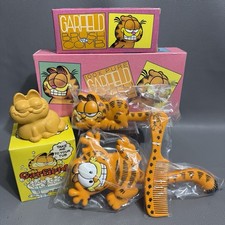 New Old Stock Vintage Garfield Bath Brush, Soap, Brush And Comb In Boxes picture