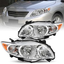 For 2009 2010 Toyota Corolla Chrome Headlights Headlamps L+R TO2502182 TO2503182 picture