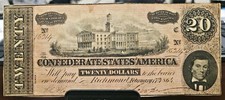 Confederate States of America $20 Paper Note Feb 17 1864 (Fr. T67) UNC-AU picture