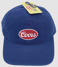 Coors Men's Ball Cap Blue Retro Logo 6 Panel Adjustable Strap New With Tags picture