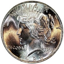 Brilliant GEM Uncirculated $1 1923 Peace US Silver Dollar 90% BU  picture