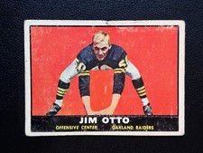 1961 Topps Football Jim Otto #182 Rookie HOF Oakland Raiders picture