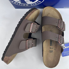 New w/box Birkenstock Arizona Mocha Birkibuc Leather Cork Footbed Unisex Sandals picture