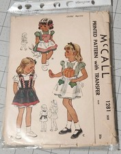 Vintage 1946 McCall Child's Holiday Aprons size 2 to 4 picture
