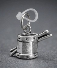 GANZ  Silver Drum With Sticks Charm Vintage 90’s picture