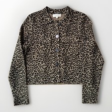 Sezane Betty Cardigan Women's Small Multicolor Leopard Print Merino Wool NYC picture