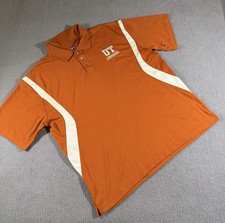 University of Texas Longhorns Polo NCAA Shirt Orange Sz Large Bevo Austin Texas picture