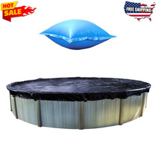 Swimline 24 Ft Round Above Ground Winter Pool Cover w 4'x8' Closing Air Pillow picture