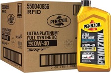 NEW Pennzoil Ultra Platinum Full Synthetic 0W-40 Motor Oil (1 Quart, Case of 6) picture