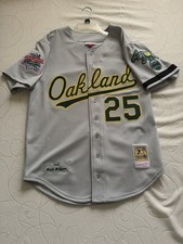 100% Authentic Mark McGwire Mitchell Ness 1989 Oakland Athletics Jersey 44 L picture