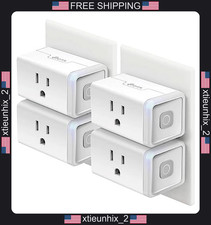 Kasa Smart Wi-Fi Plug 4-Pack, Alexa & Google Compatible, 15 Amp, White picture