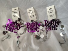 Lot of 3- Hallmark Expressions Curl Cascade -Hot Pink Foil-Party Girl- Vintage picture