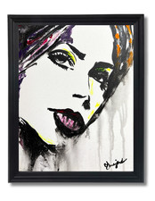 Guajardo Art Original 14x11 Expressionist Abstract Female Portrait Painting picture