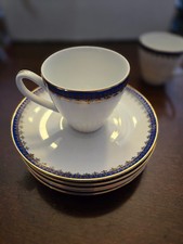 Vintage EPIAG Czechoslovakia Demitasse Set – Blue & Gold – 8 Cups & Saucers picture