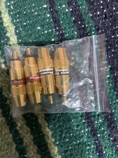 2 Pairs NOS Phoenix Gold PROXS RCA 24Kt Gold Solder Male Connectors Vintage NEW picture