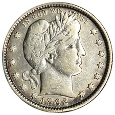 1892-O BARBER QUARTER ~ F/VF (INV#2) picture