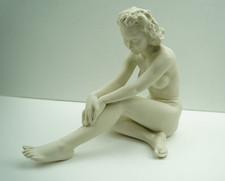 Hutschenreuther Carl Werner Porcelain Bisque Nude Seated Porcelain Figurine 8