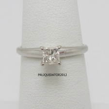 1/3CT Natural Princess Diamond Solitaire Engagement Wedding Ring 14K White Gold picture