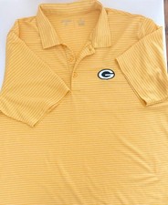 Antigua Green Bay Packers NFL Polo Shirt, Men's XL, Yellow White Pinestripe  picture