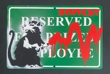 Very Vintage Rare Banksy Original spray stencil  Street Sign Painting 2016 picture